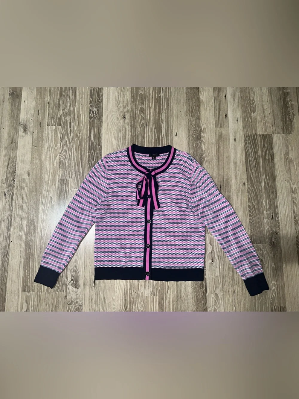 J.Crew pink/blue cardigan Large - Picture 5 of 8